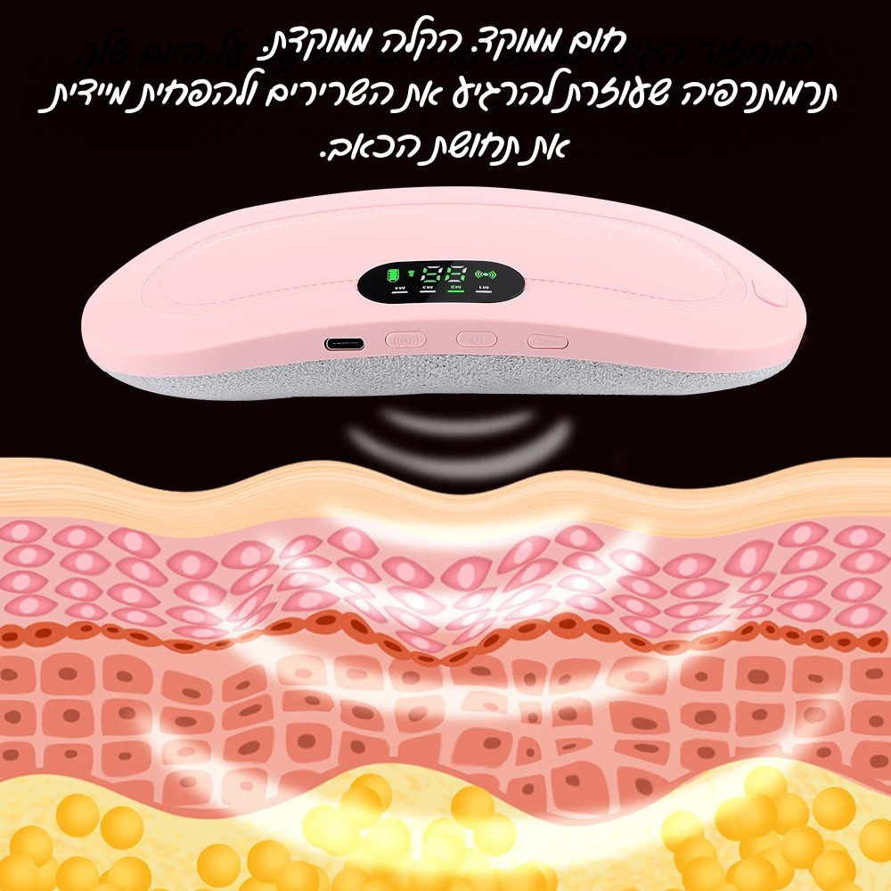 חגורת הפלא™ – חום ורטט ממוקדים להקלה בזמן המחזור
